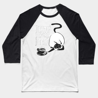 Cat loves coffee black Baseball T-Shirt